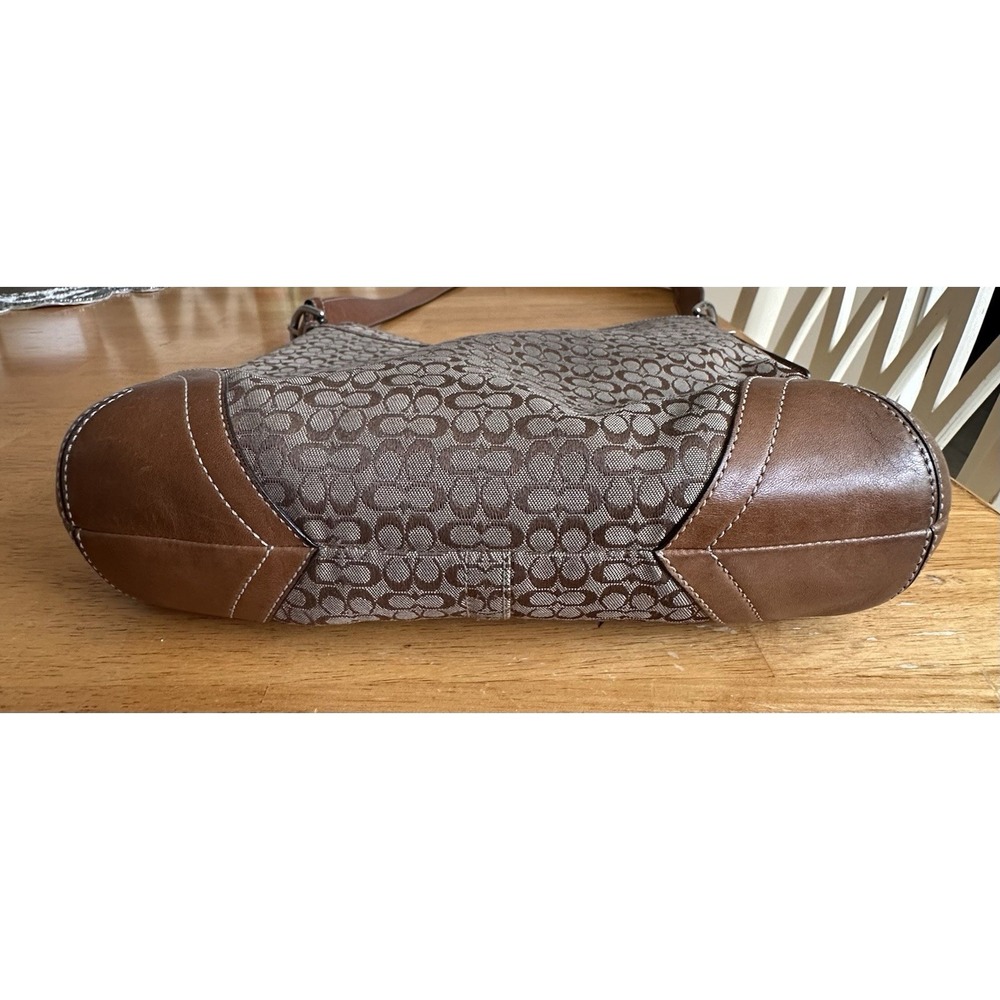 Y2K Coach Soho Signature Jacquard Flap Crossbody Bag Brown Canvas Leather READ - Picture 6 of 16